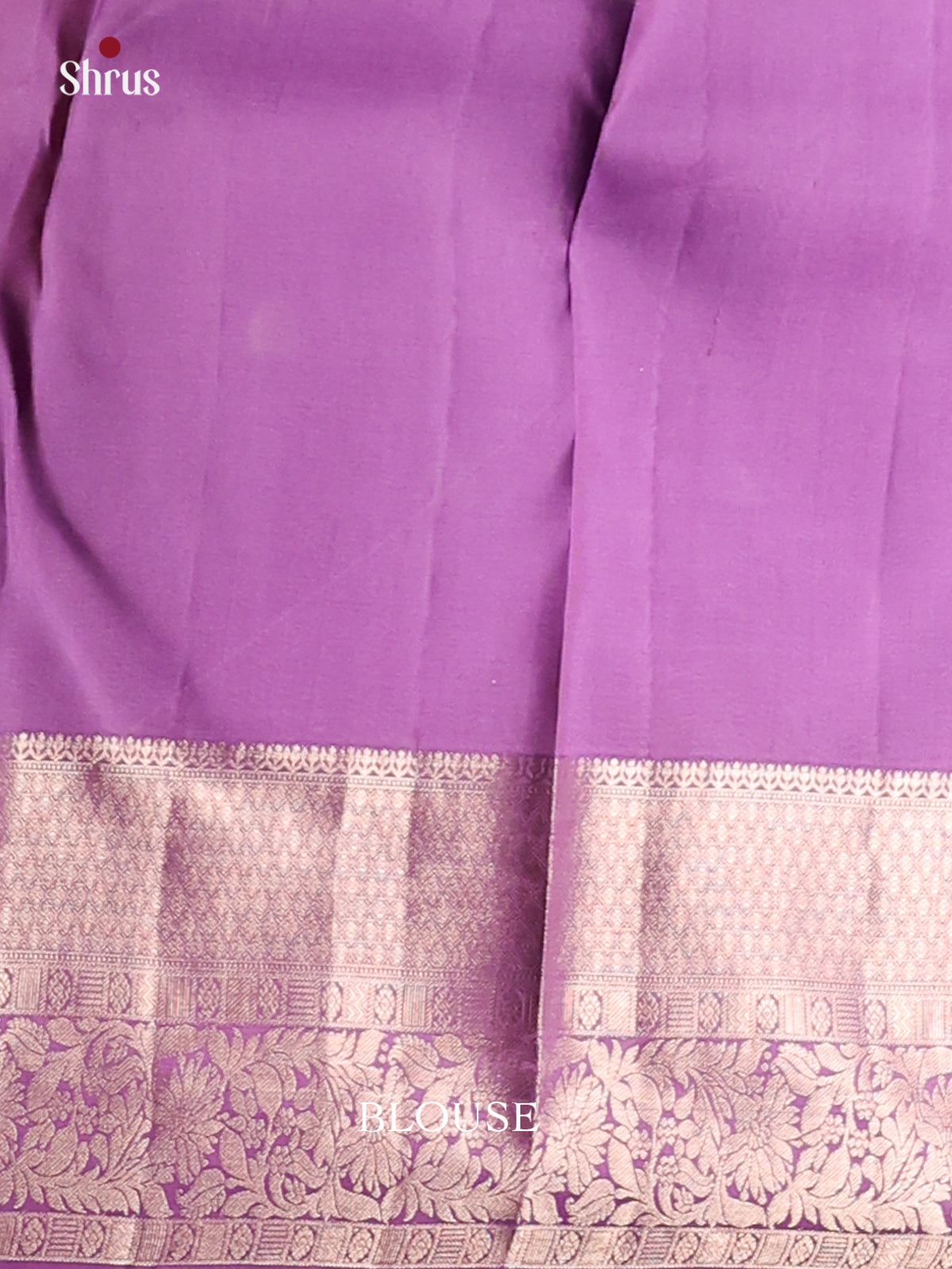 Lavender Monochrome Kanchipuram silk Saree with zari floral brocade - Shop on Shrus.com