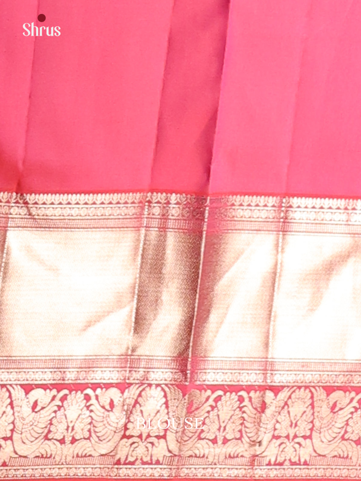Pink single Tone Kanchipuram silk Saree gleams with gold zari brocade-2