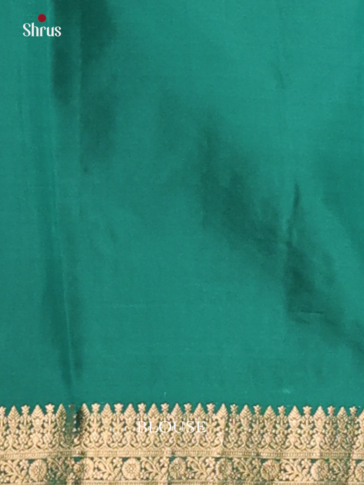 Blue & Green Kanchipuram silk Saree with small zari border