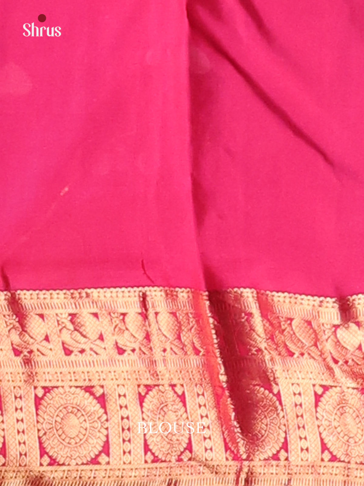 Jamun and Pink Kanchipuram silk Saree with rich zari brocade pallu - Shop on Shrus.com
