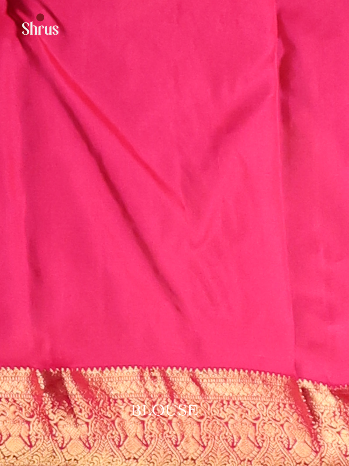 Beautiful Blue Kanchipuram silk Saree with contrast pink brocade pallu-2