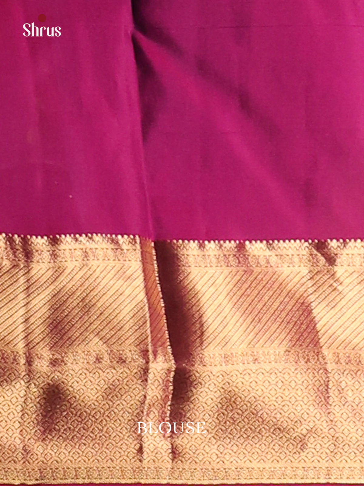 Stunning Violet Kanchipuram silk Saree with contrast brocade pallu - Shop on Shrus.com