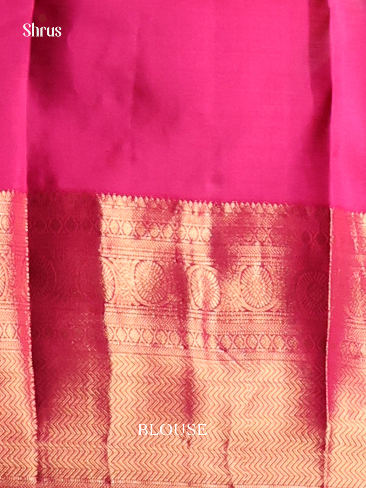 Exquisite Pink Kanchipuram silk Saree with zari floral vine border - Shop on Shrus.com