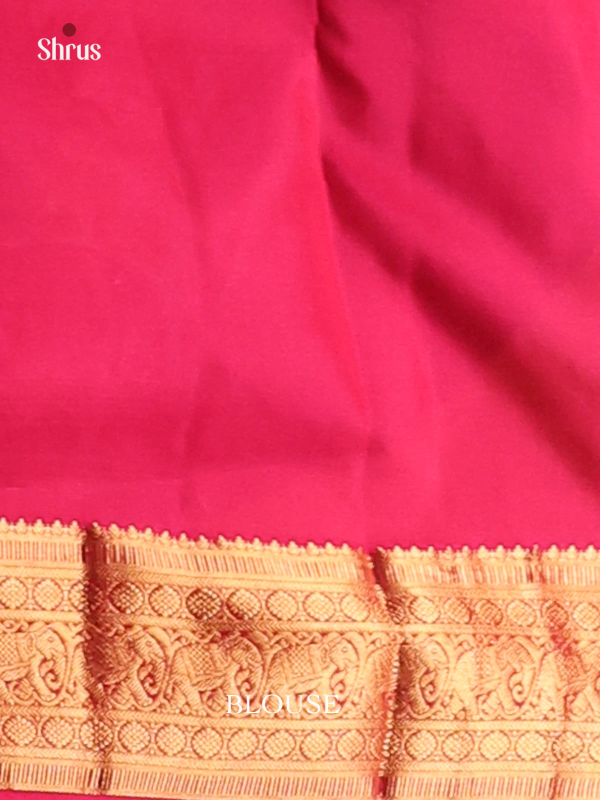 Elegant Purple Kanchipuram silk Saree with rich pink zari border with elephant buttas - Shop on Shrus.com