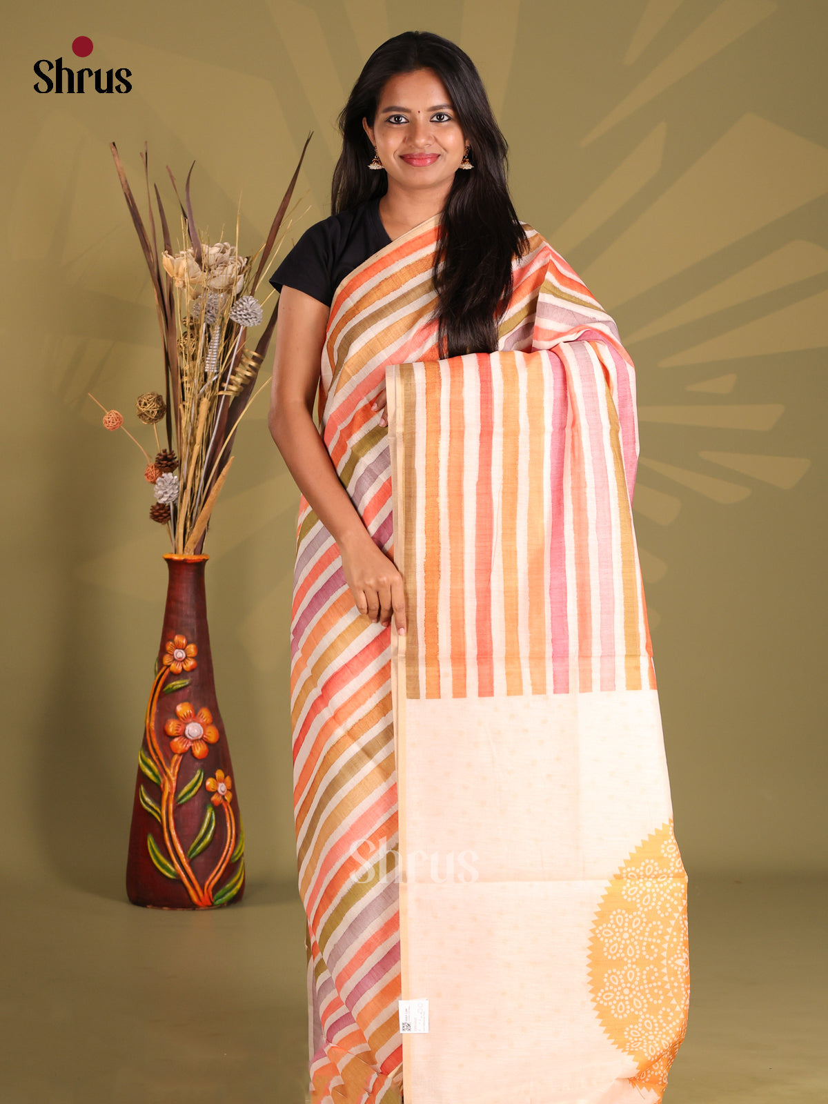 DFS14105 - Semi Maheshwari Print Saree