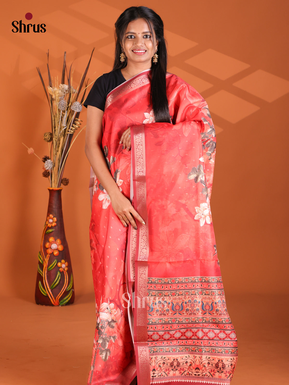 Pink - Semi Modal Saree