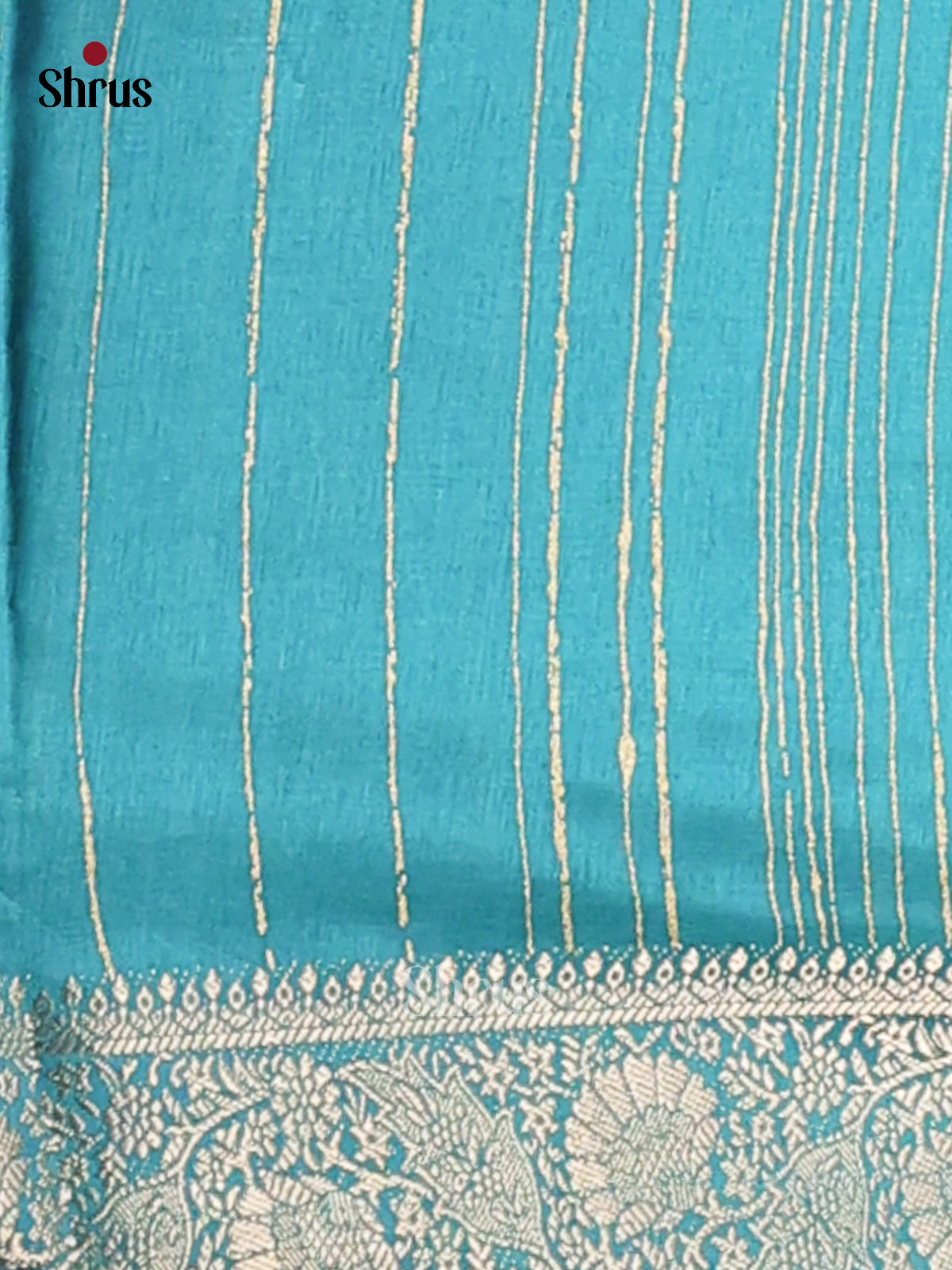 Cream & Pastel Blue - Semi Modal Saree