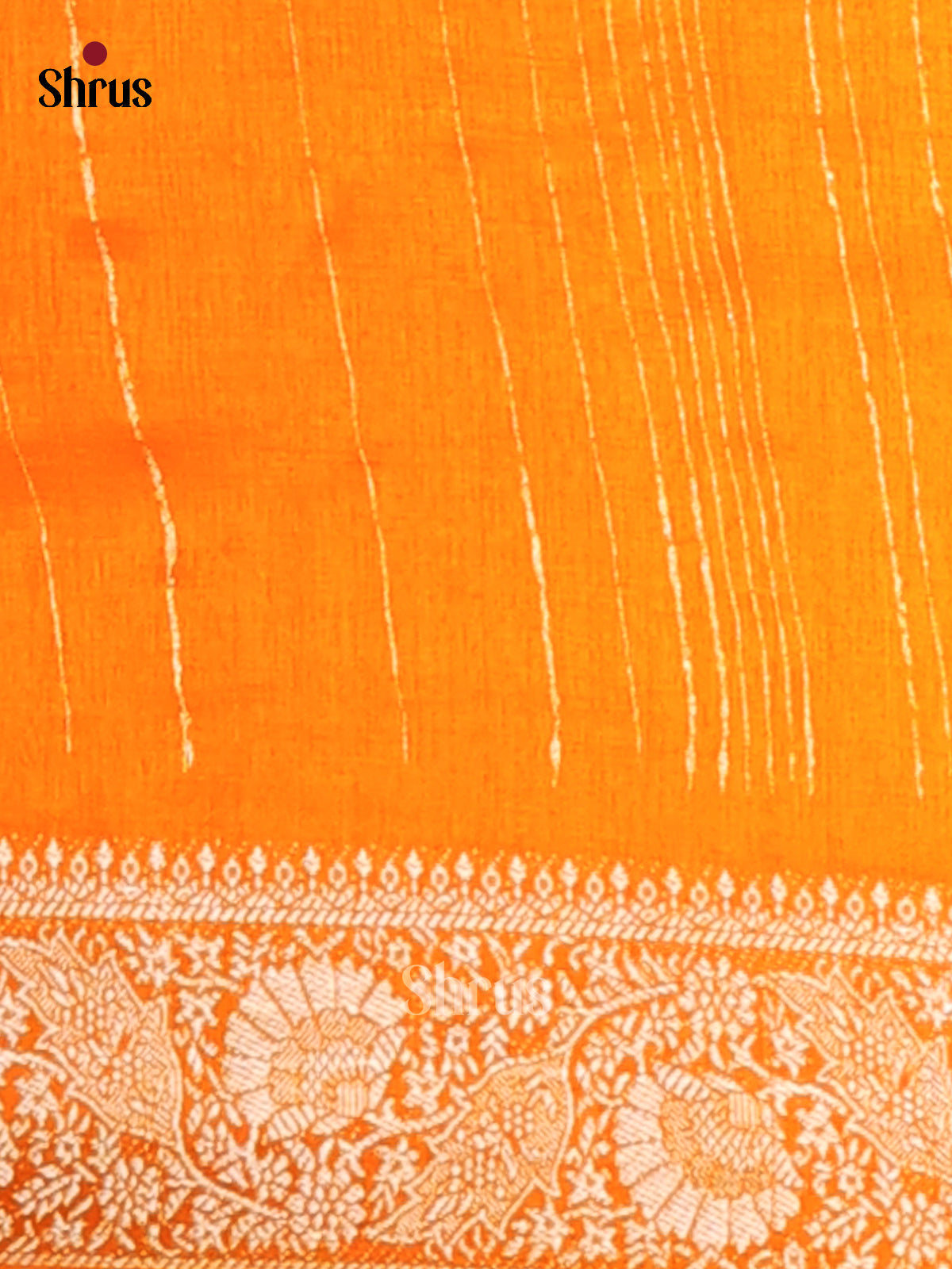 Cream & Mustard - Semi Modal Saree