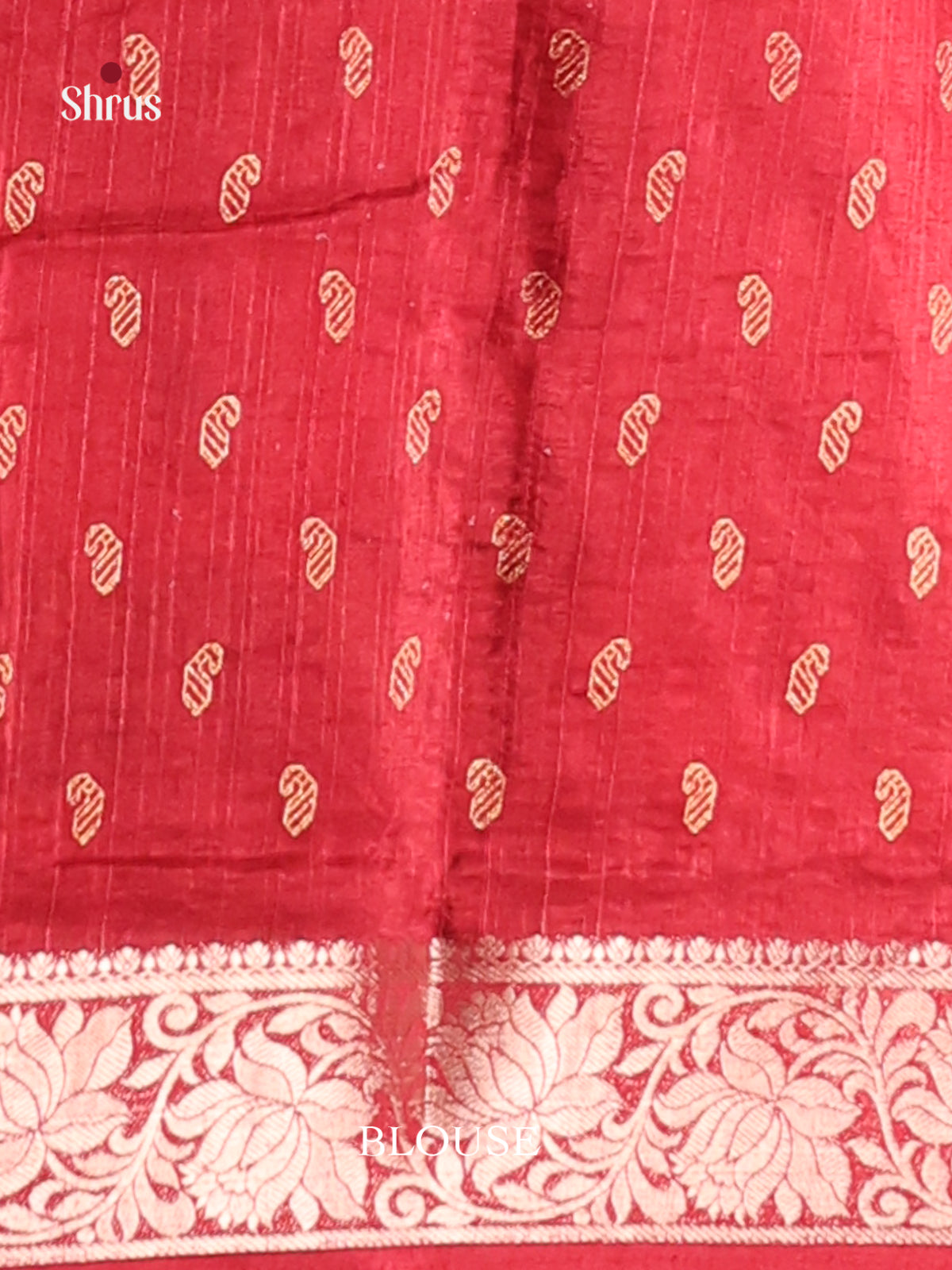 Maroon - Semi Rawsilk Saree - Shop on Shrus.com