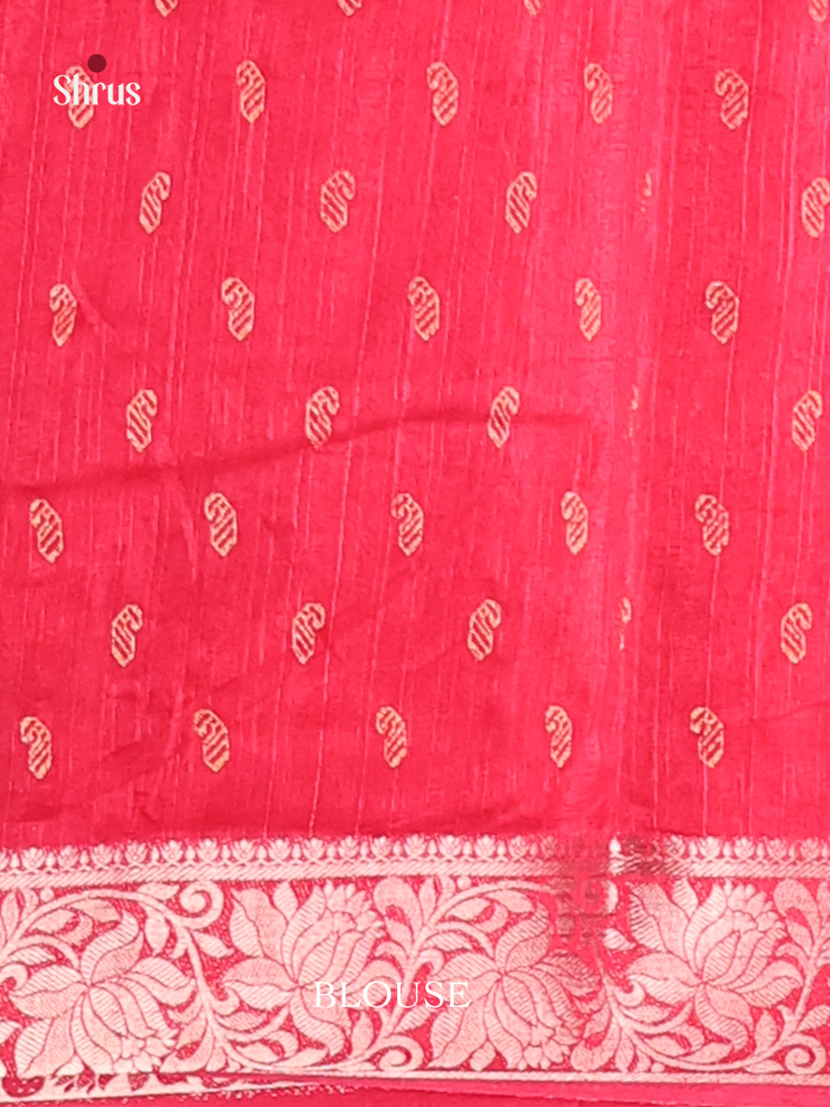 Reddish Pink - Semi Rawsilk Saree - Shop on Shrus.com
