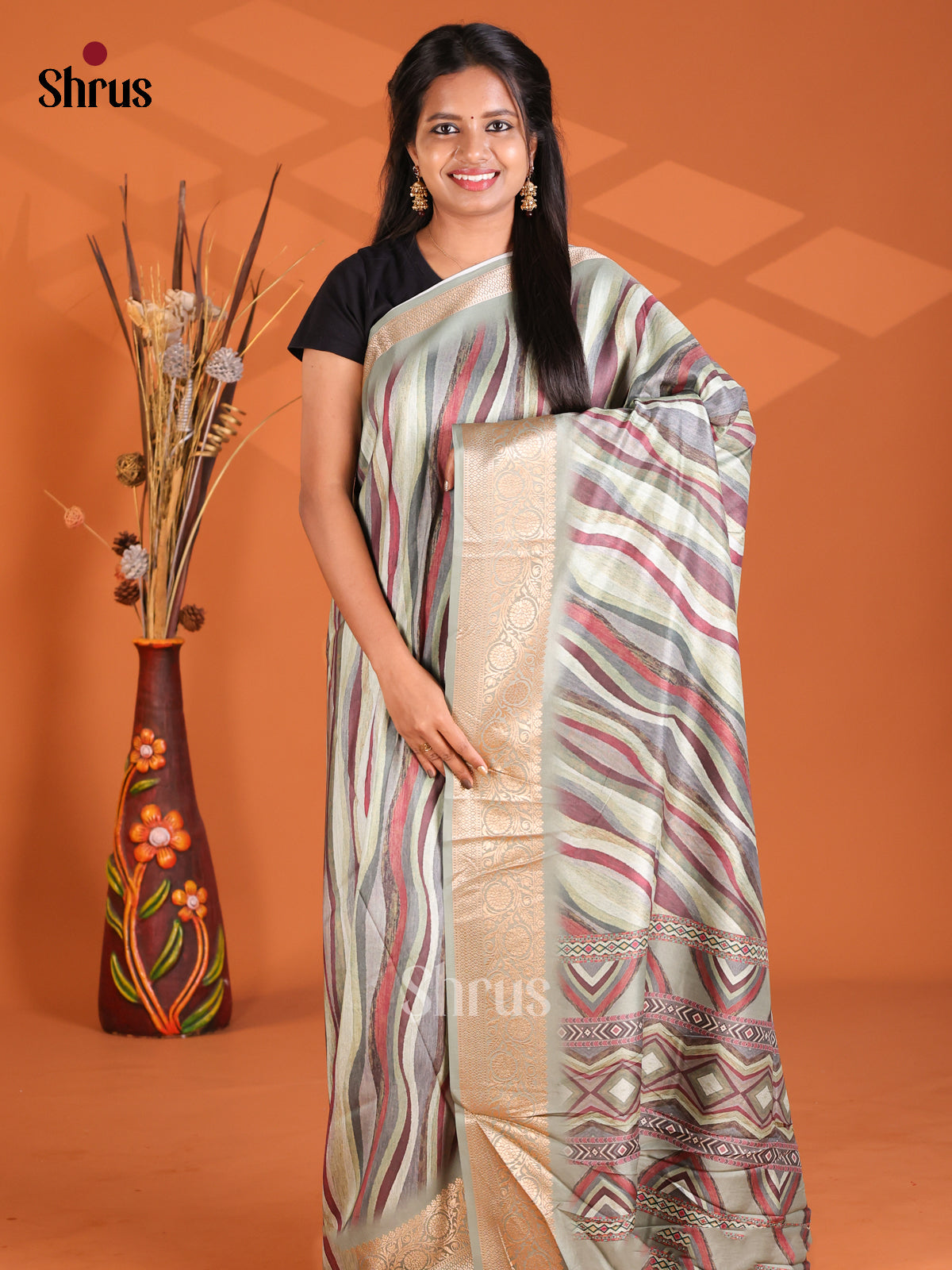 Grey - Semi Modal Saree