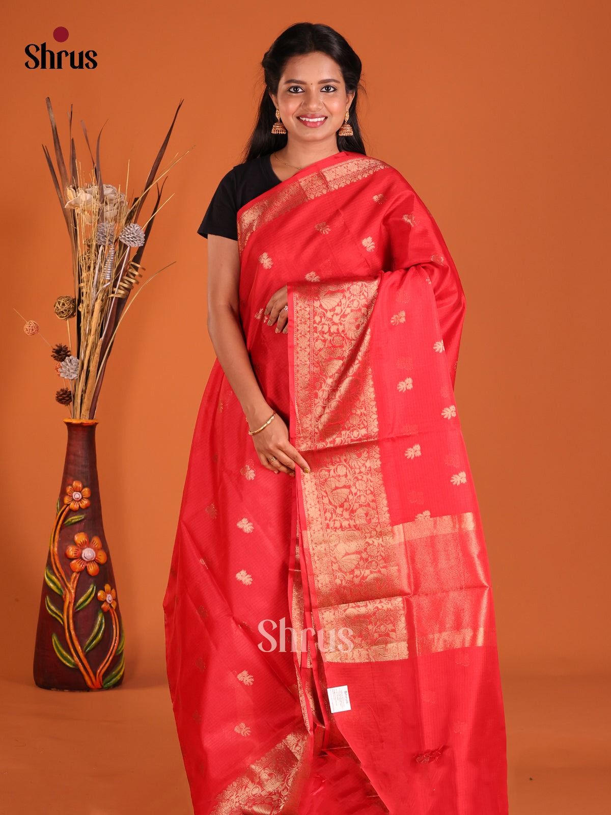 Red - Semi Kota Saree