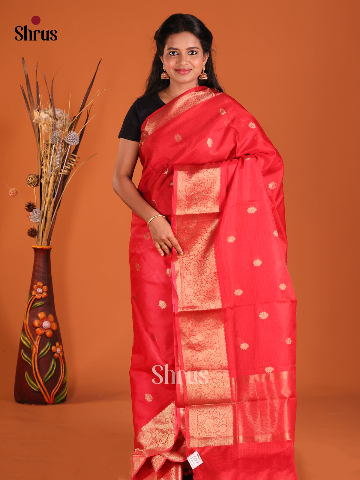 Red - Semi Kota Saree