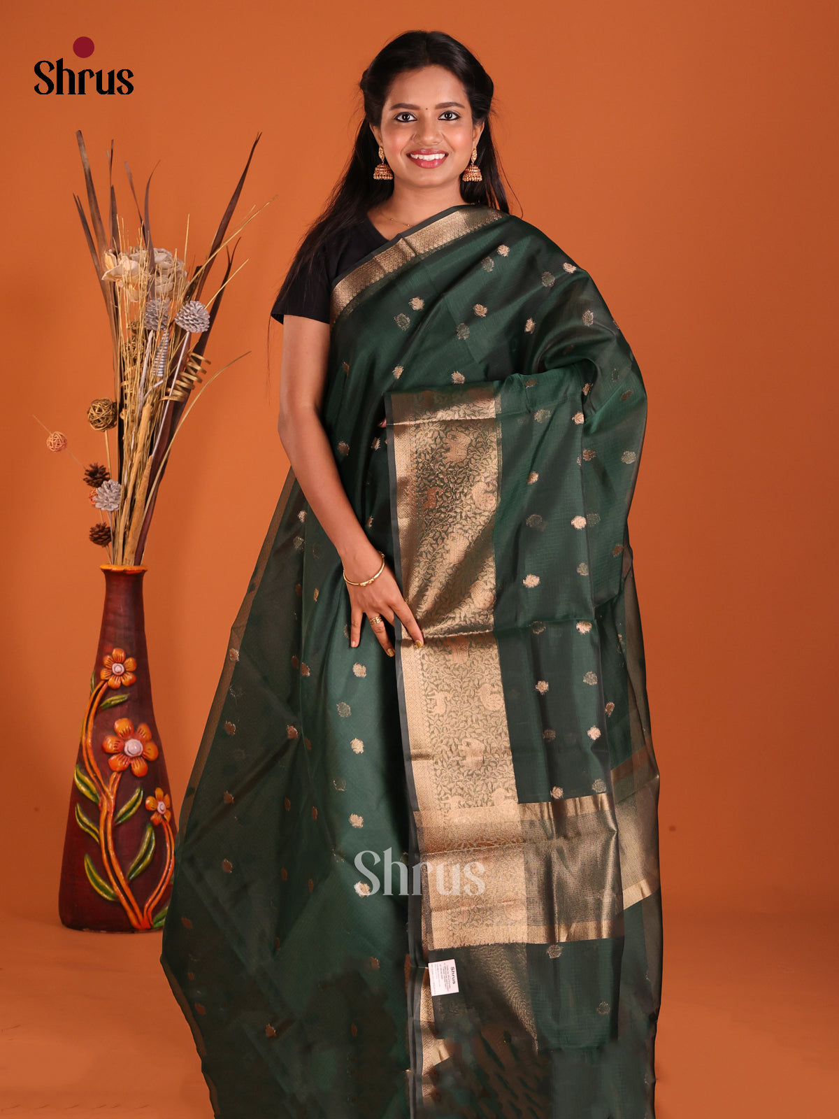 Green- Semi Kota Saree - Shop on Shrus.com