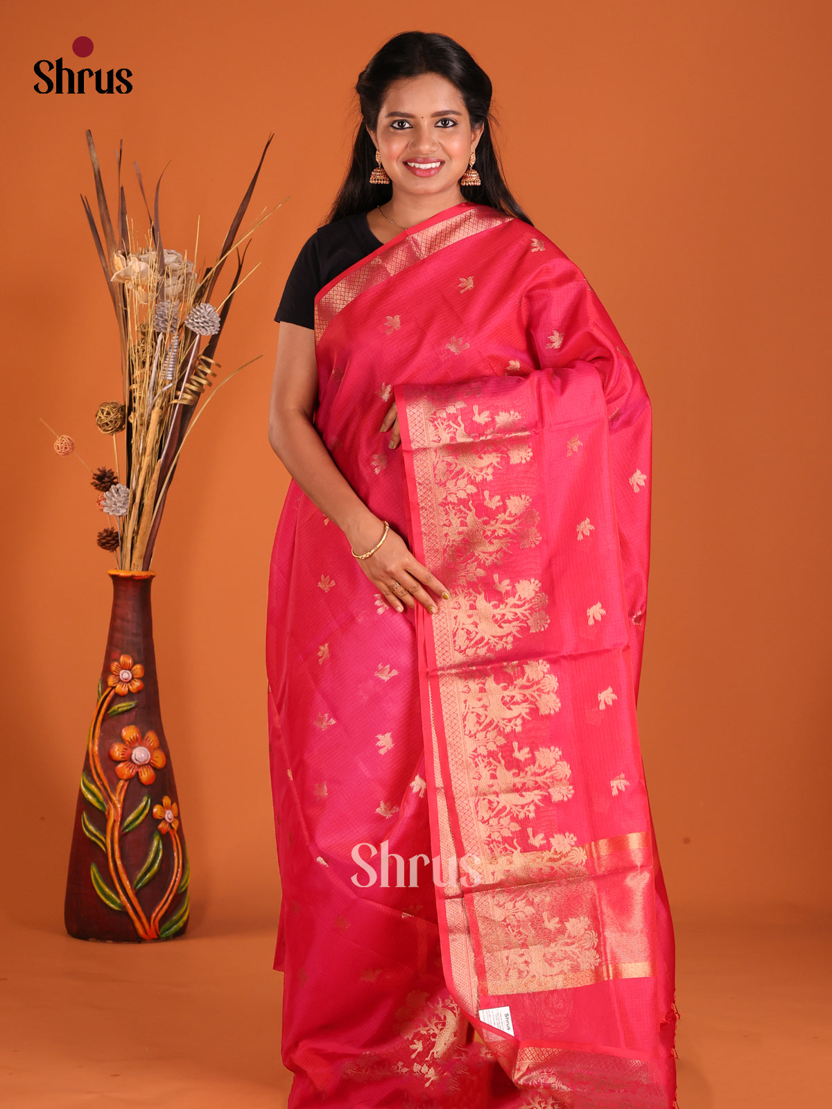 Pink- Semi Kota Saree