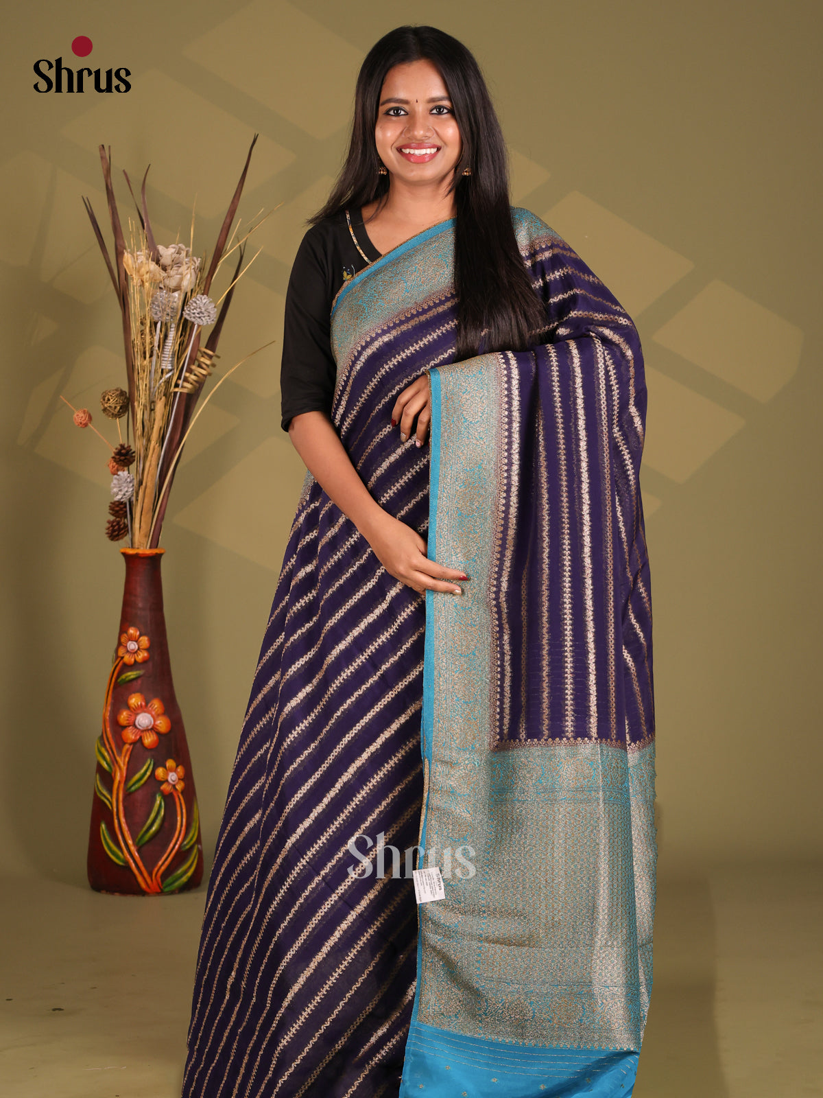 Blue - Semi Georgette Saree