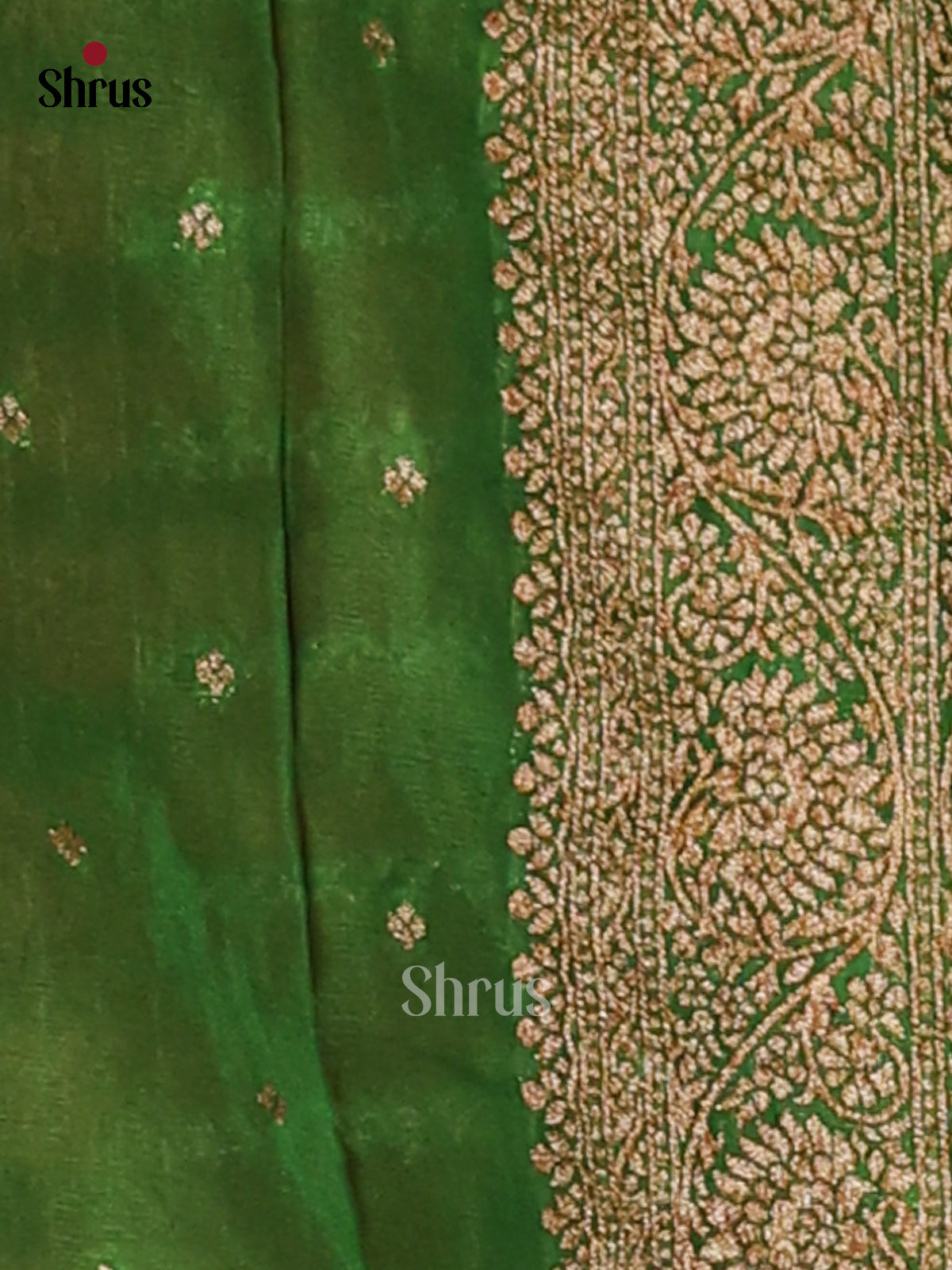 Red & Green - Semi Georgette Saree