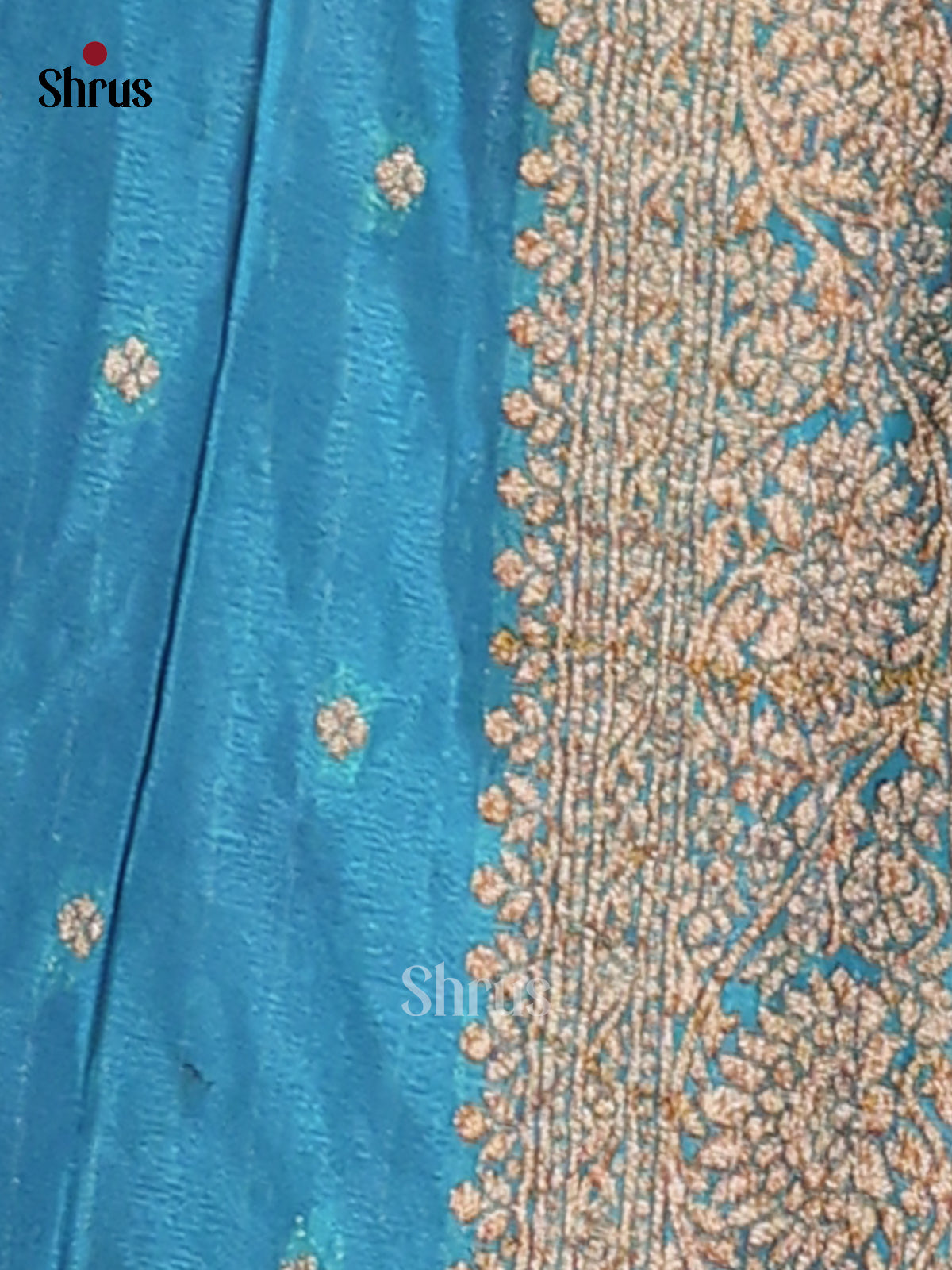 Maroon & Blue - Semi Georgette Saree