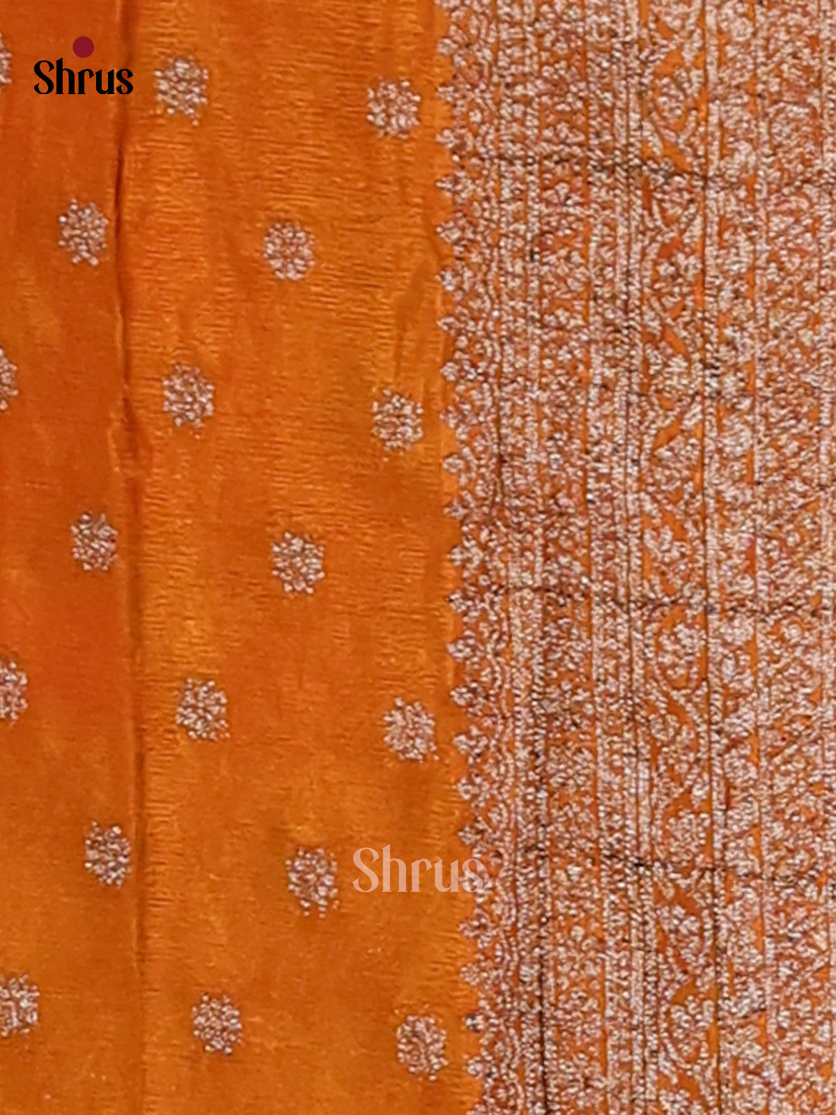 Red & Orange - Semi Georgette Saree - Shop on Shrus.com