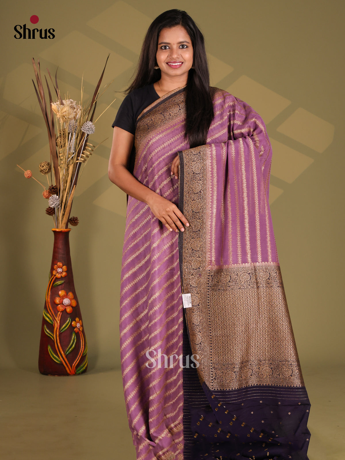 Lavender & Violet - Semi Georgette Saree - Shop on Shrus.com