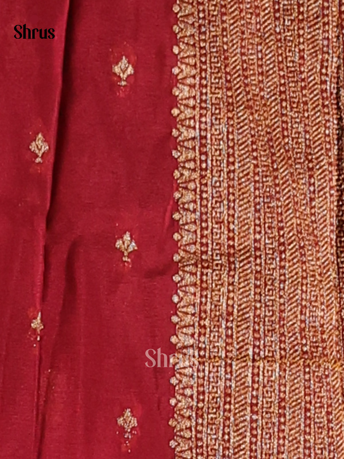 Green & Maroon - Semi Georgette Saree