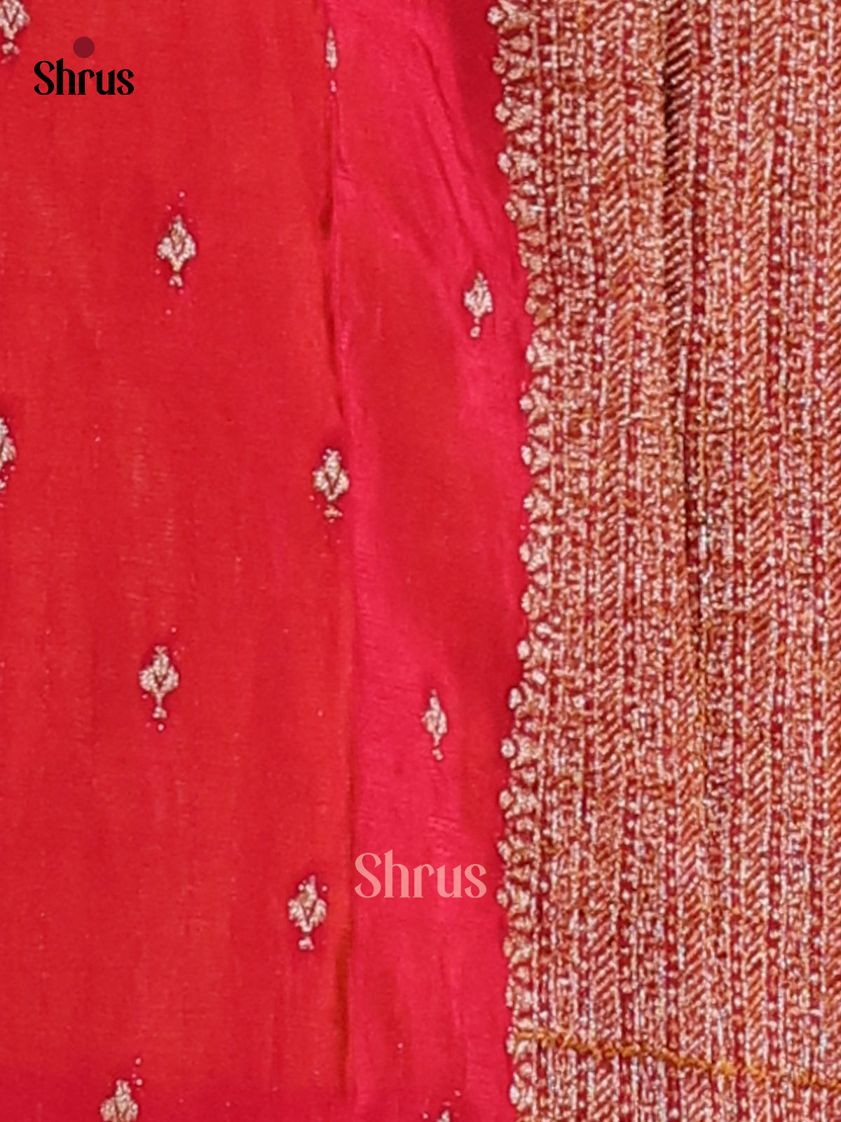 Mustard & Red- Semi Georgette Saree - Shop on Shrus.com