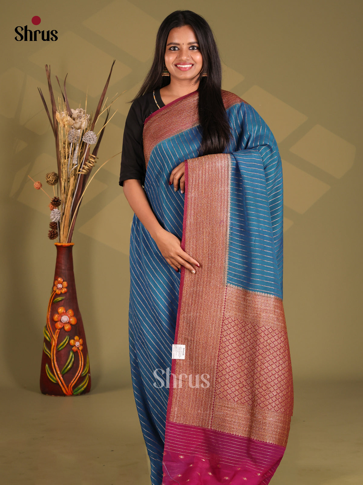 Blue & Purple - Semi Georgette Saree