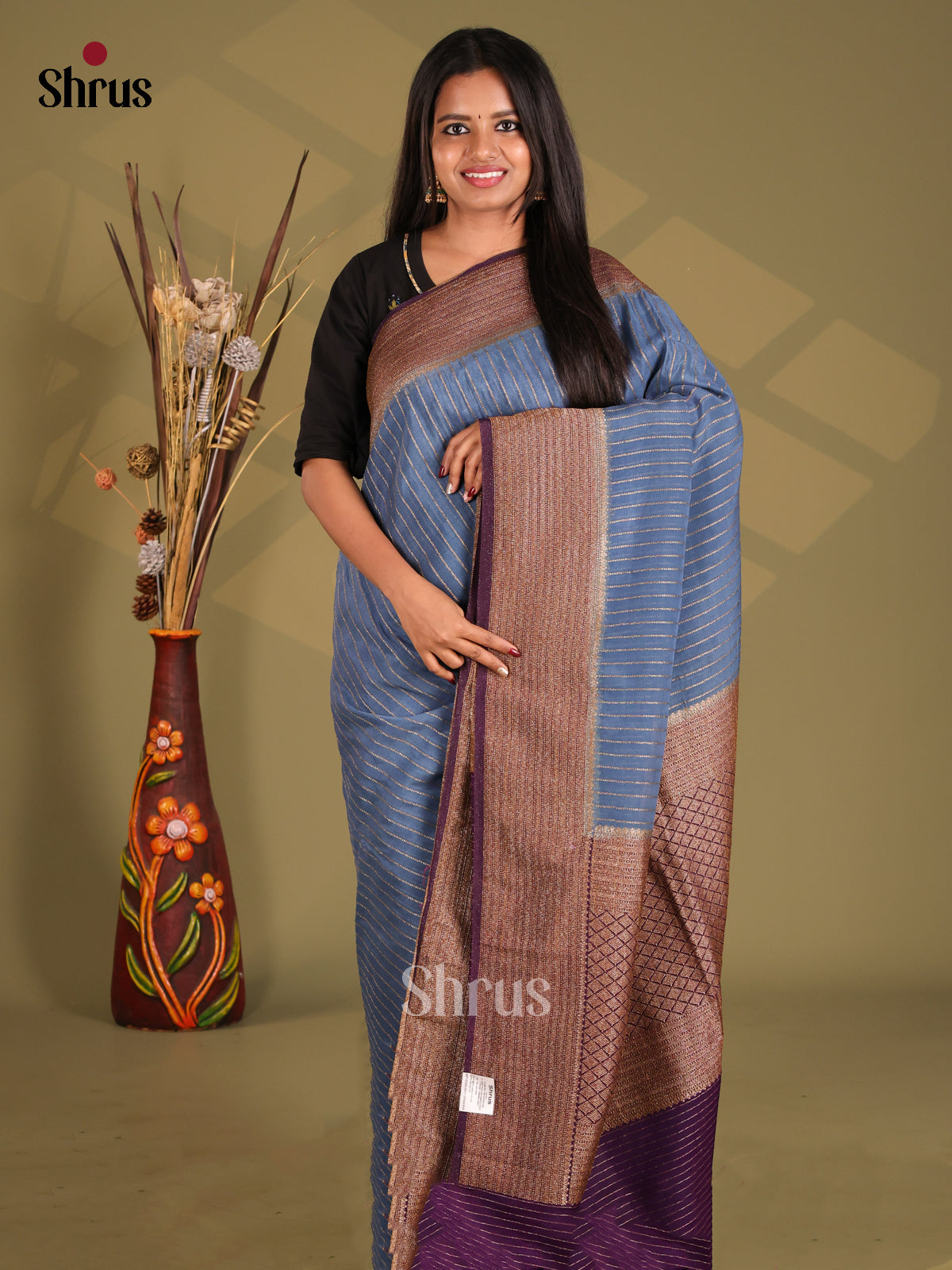 Blue & Violet - Semi Georgette Saree