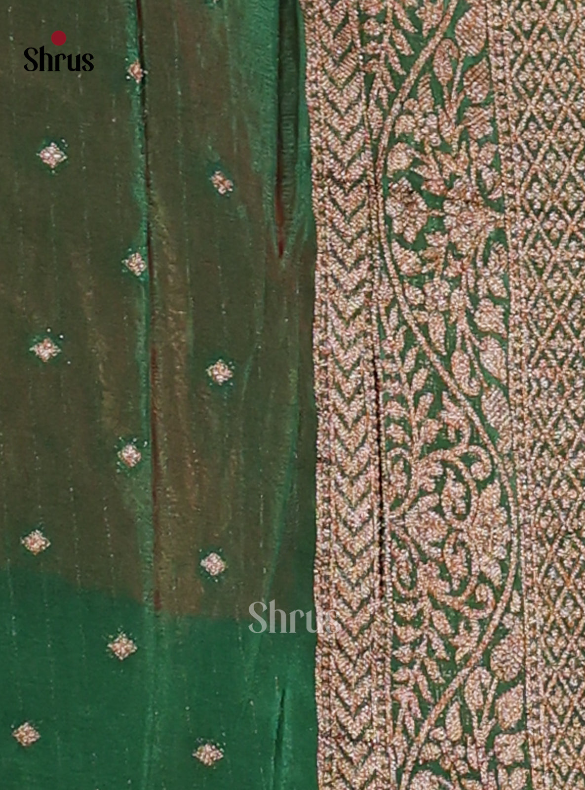 Red & Green - Semi Georgette Saree - Shop on Shrus.com