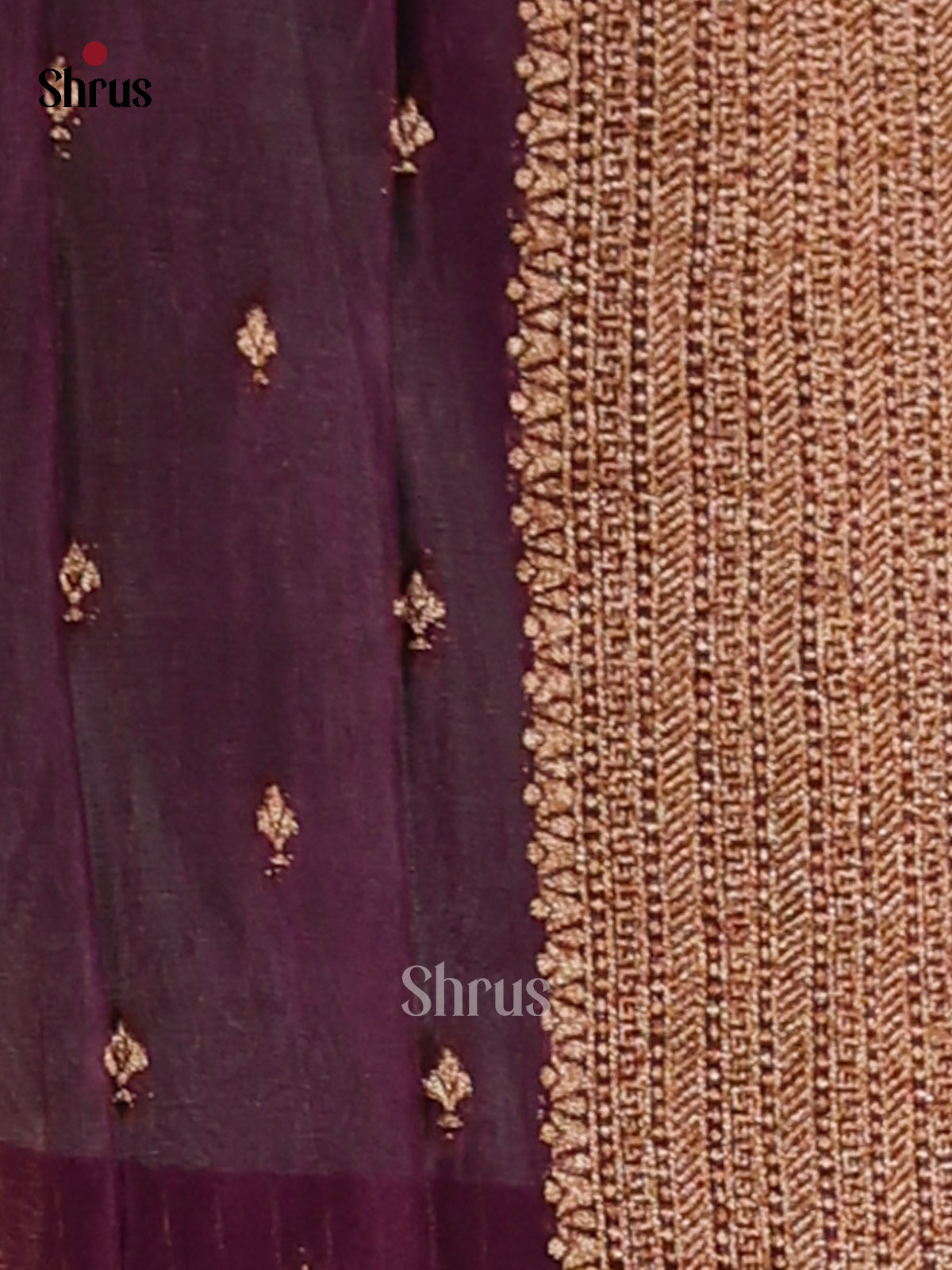 Pastel Green & Violet- Semi Georgette Saree - Shop on Shrus.com