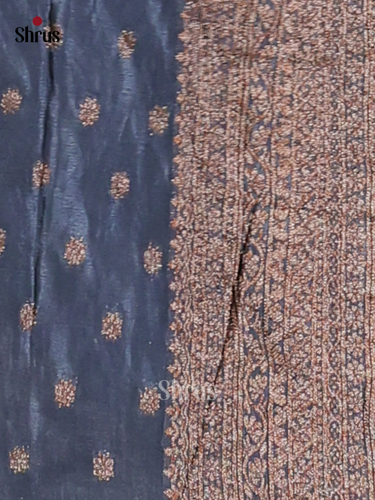 Grey - Semi Georgette Saree - Shop on Shrus.com