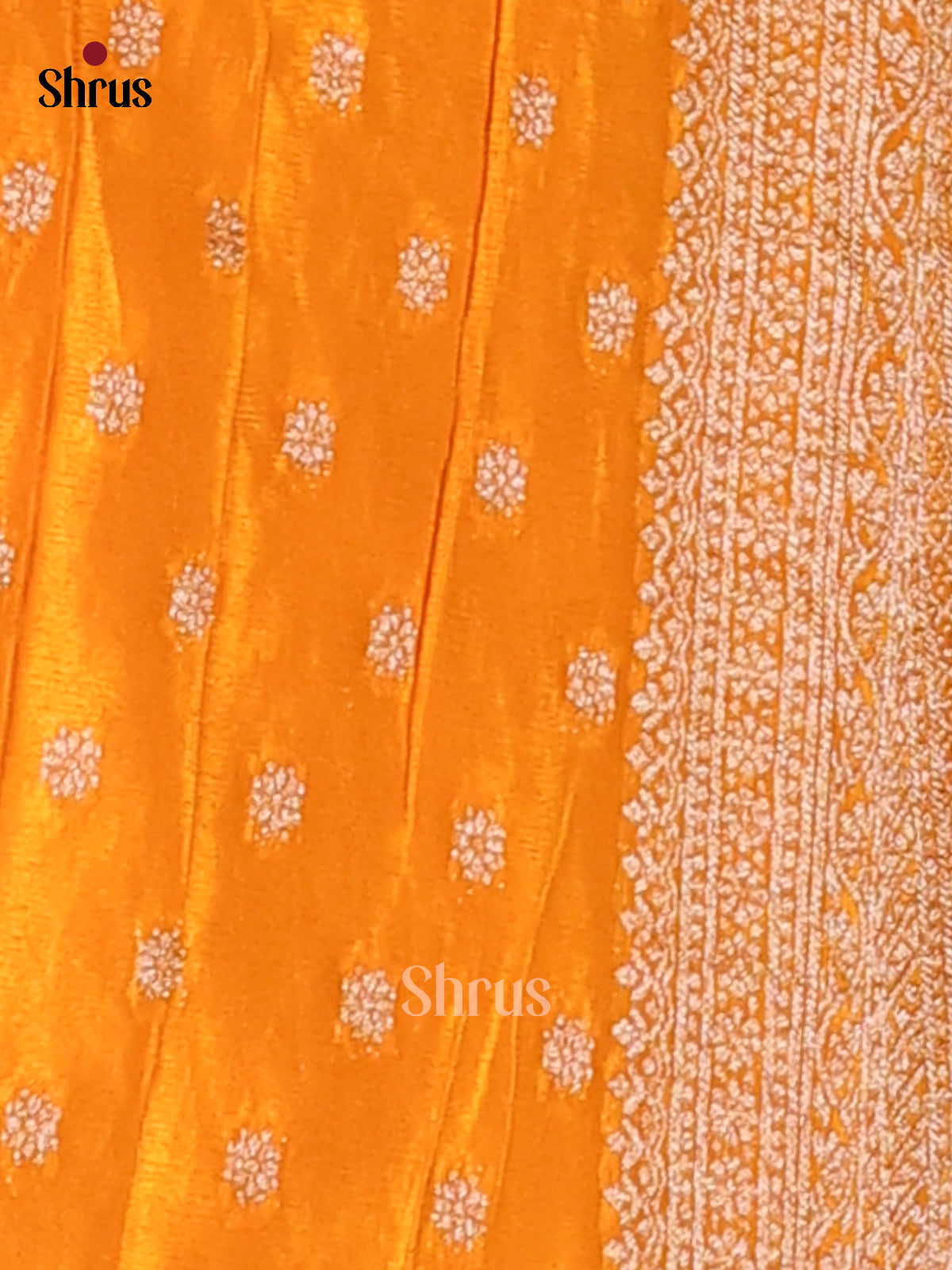 Orange - Semi Georgette Saree - Shop on Shrus.com