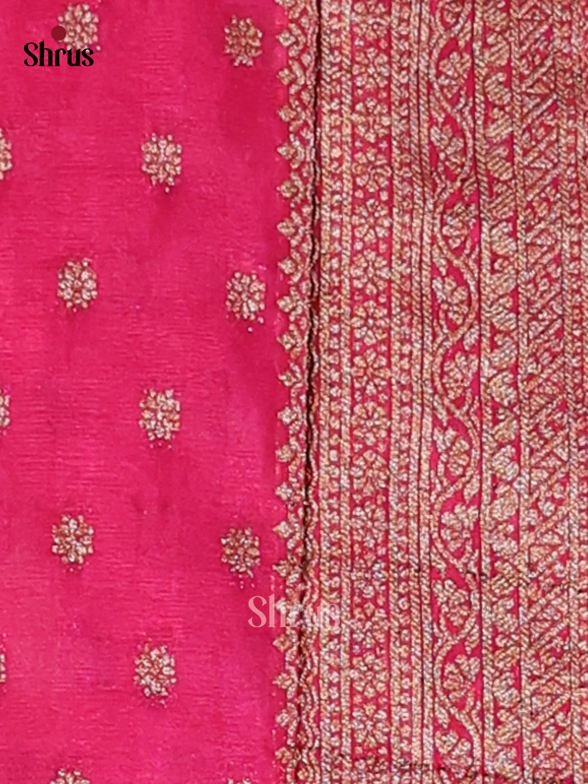 Orange & Pink - Semi Georgette Saree - Shop on Shrus.com