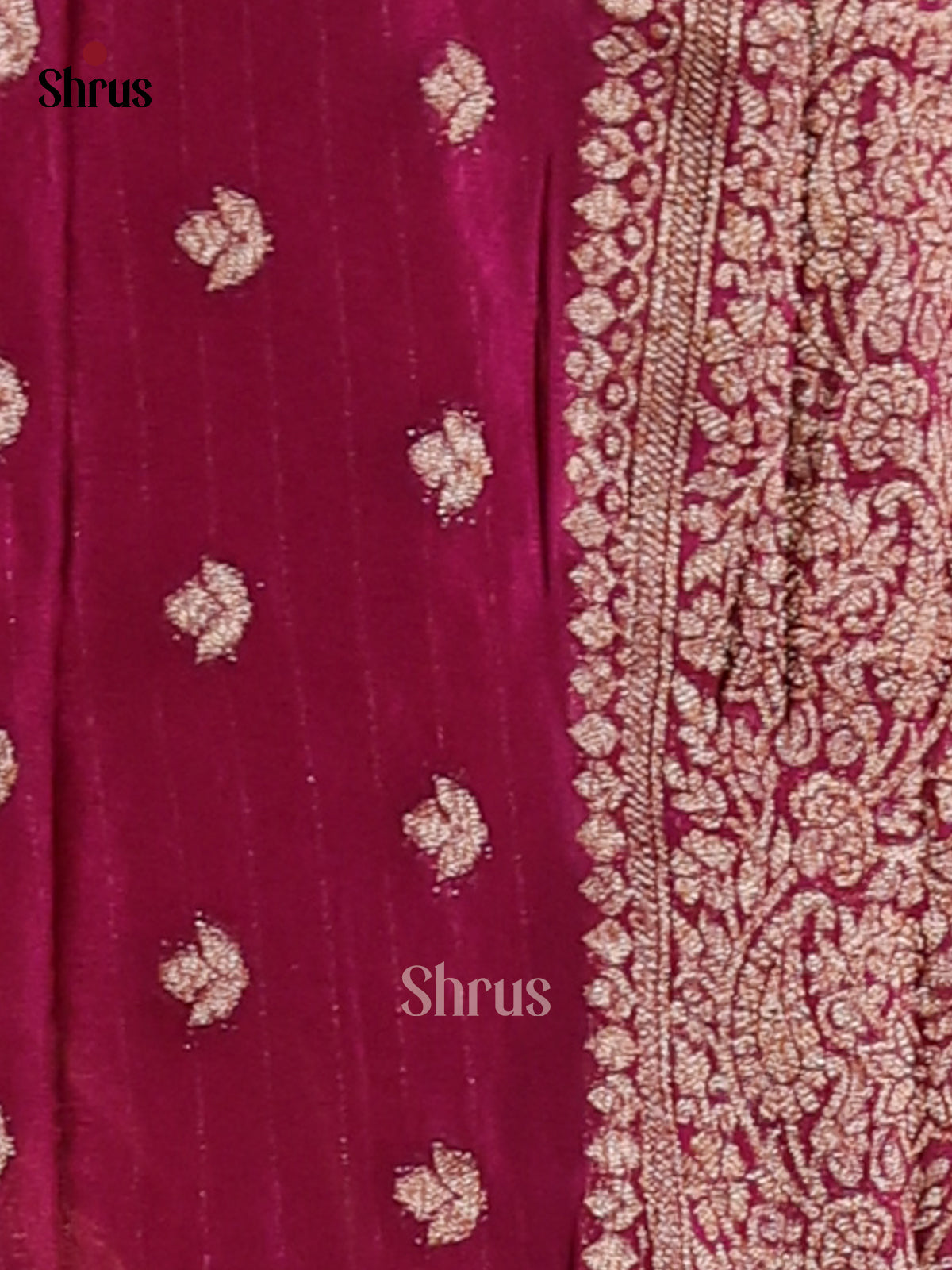 Wine- Semi Georgette Saree - Shop on Shrus.com