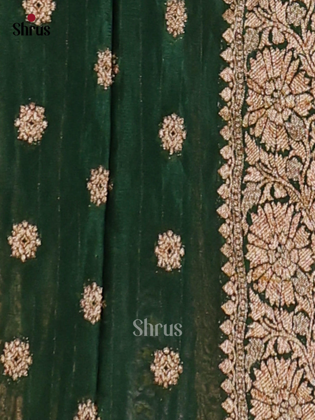 Green - Semi Georgette Saree - Shop on Shrus.com