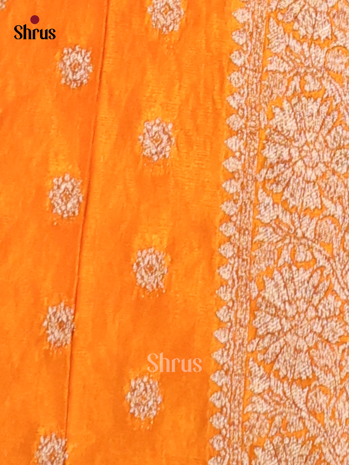 Orange - Semi Georgette Saree - Shop on Shrus.com