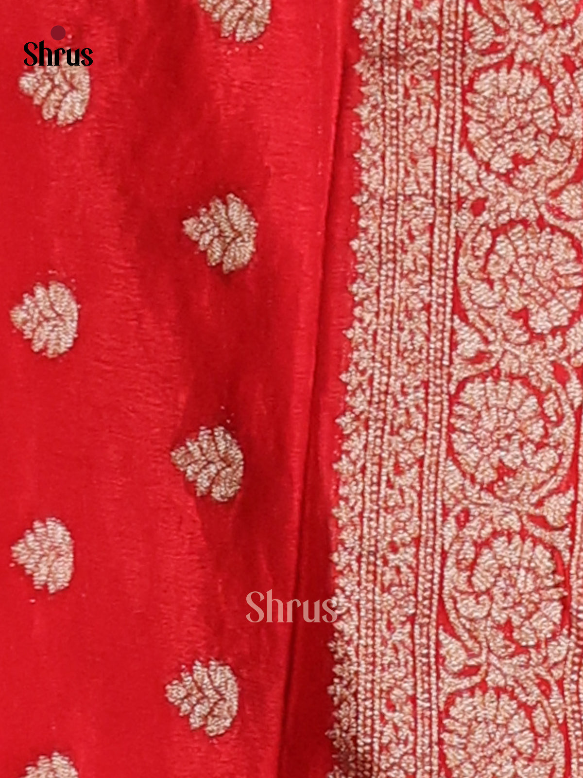 Red - Semi Georgette Saree - Shop on Shrus.com