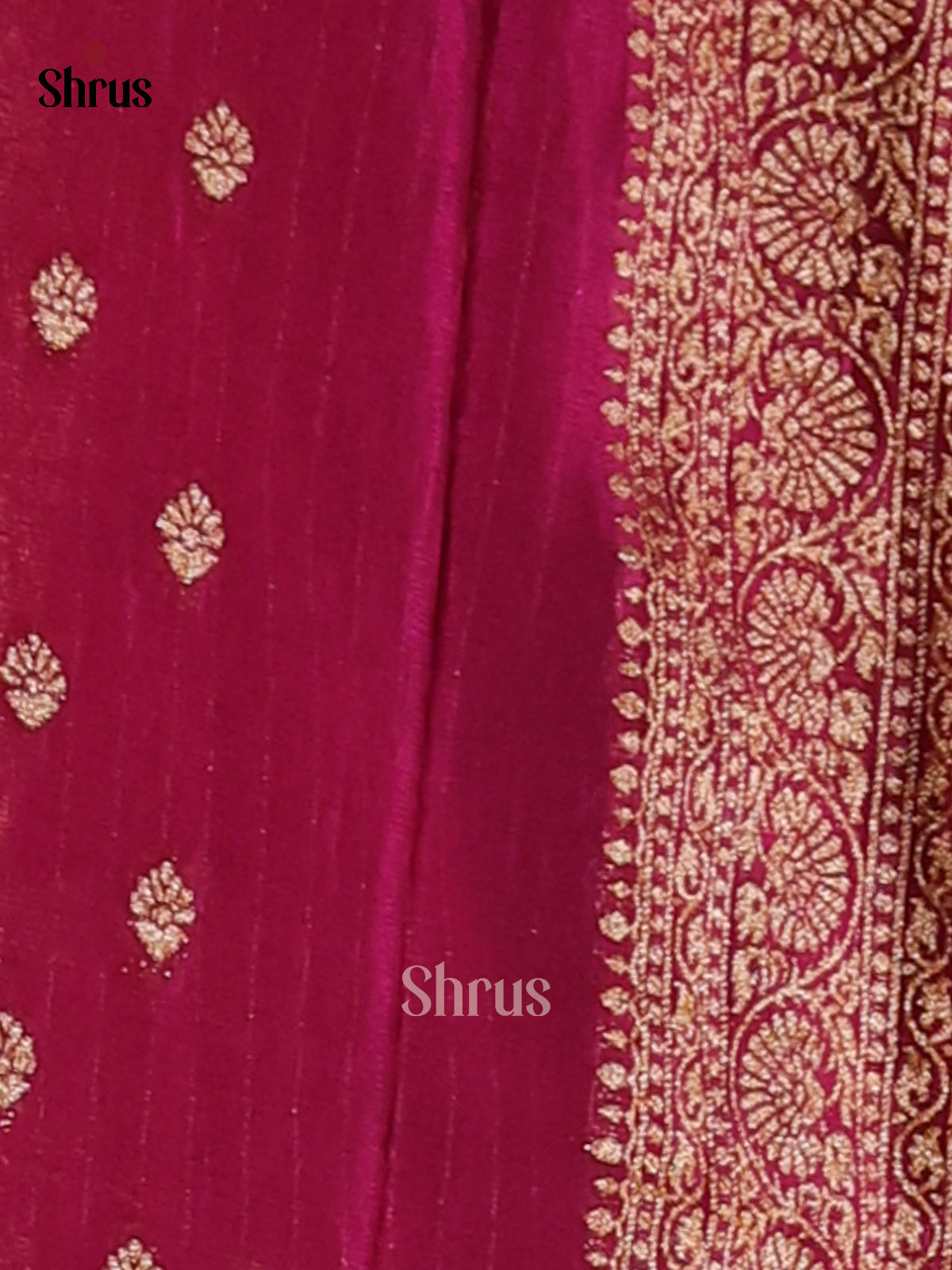 Wine- Semi Georgette Saree - Shop on Shrus.com
