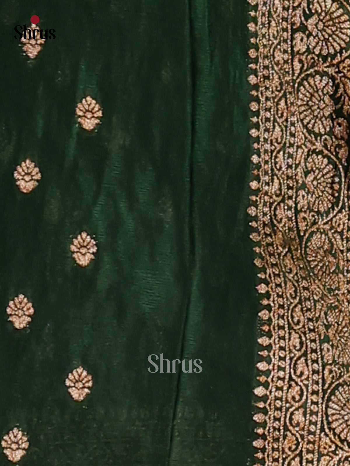 Green - Semi Georgette Saree - Shop on Shrus.com