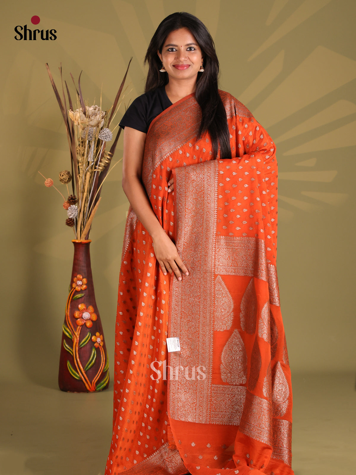 DFS16131 - Semi Georgette Saree - Shop on Shrus.com