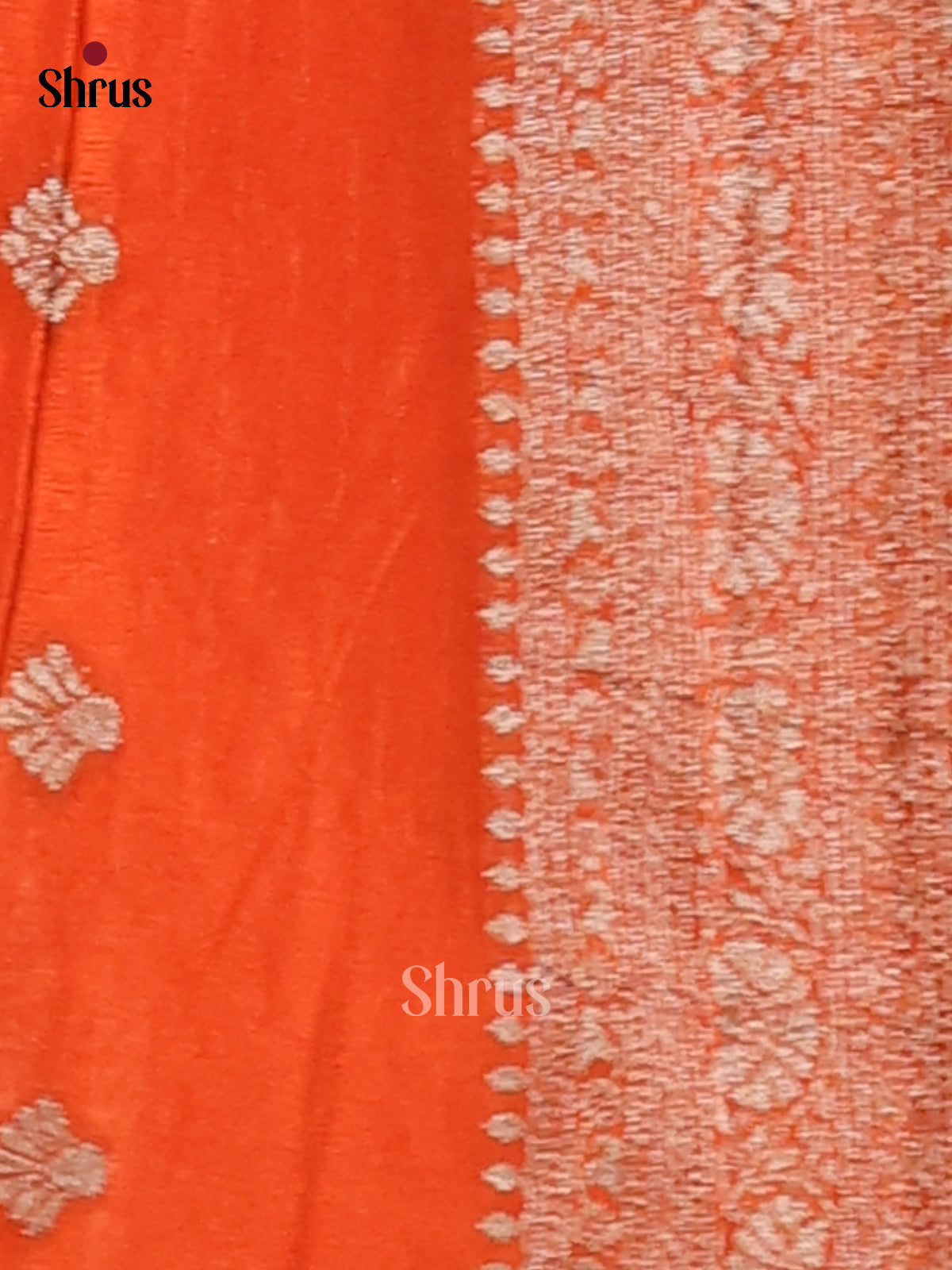 Orange - Semi Georgette Saree - Shop on Shrus.com