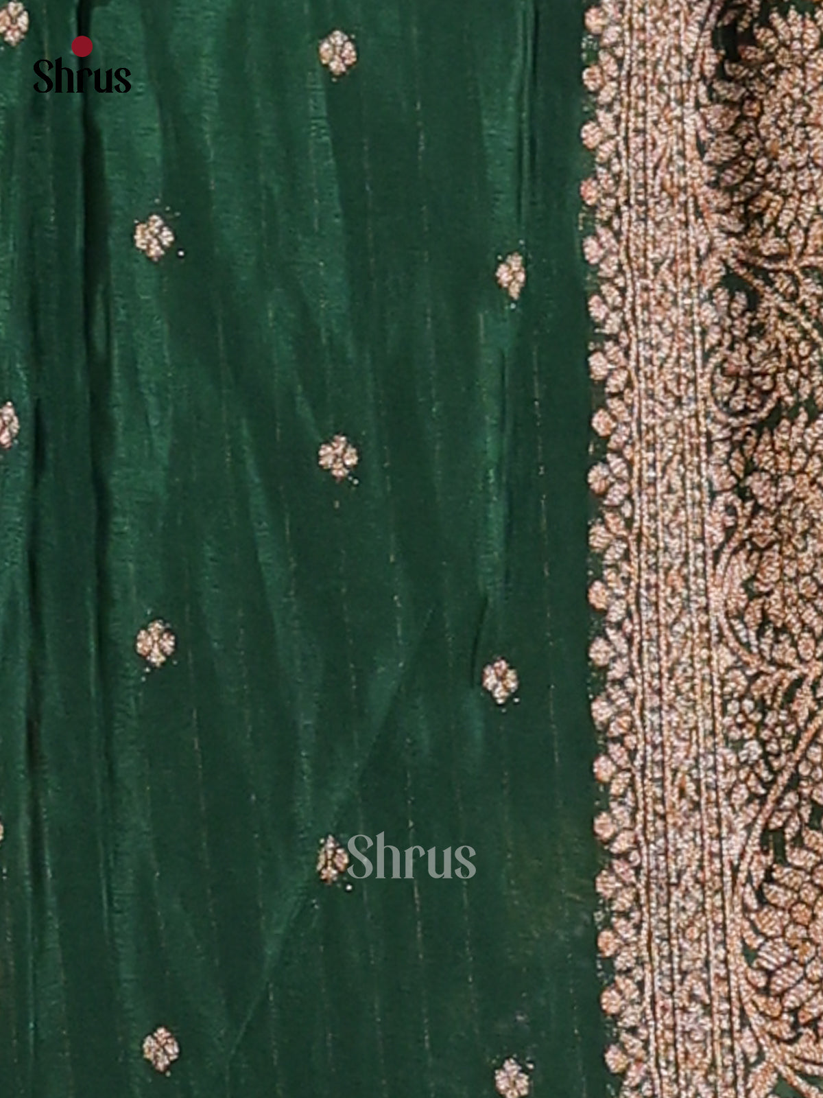 Green - Semi Georgette Saree - Shop on Shrus.com