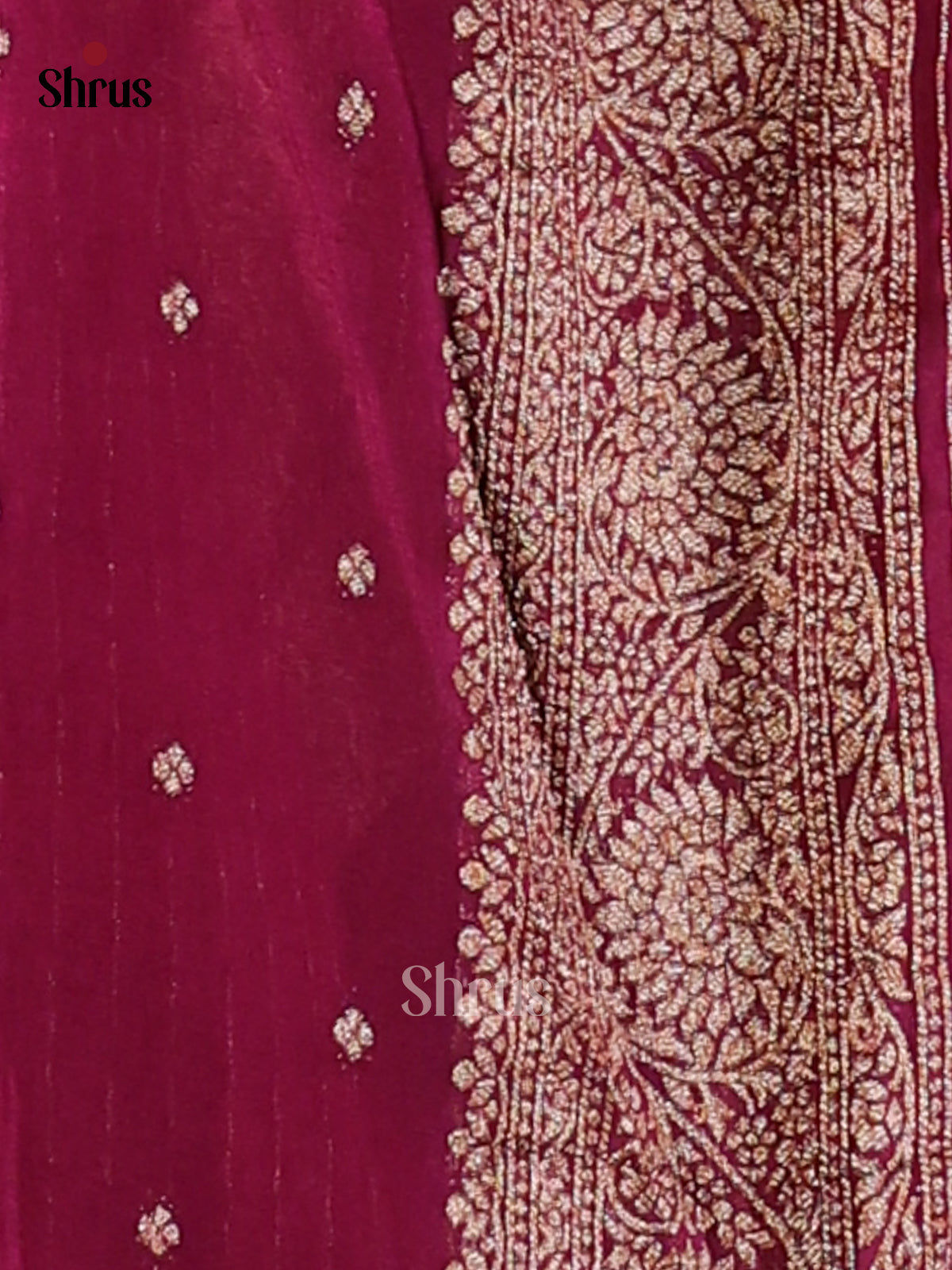 Maroon - Semi Georgette Saree - Shop on Shrus.com