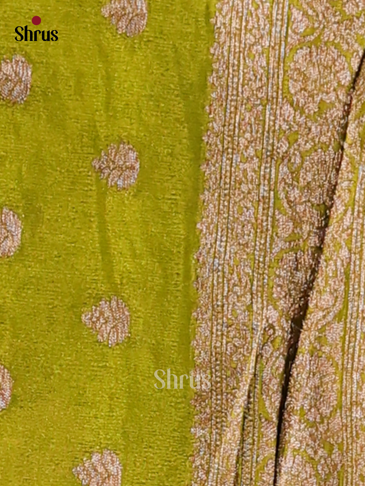 Mehandi Green(single Tone) - Semi Georgette Saree - Shop on Shrus.com