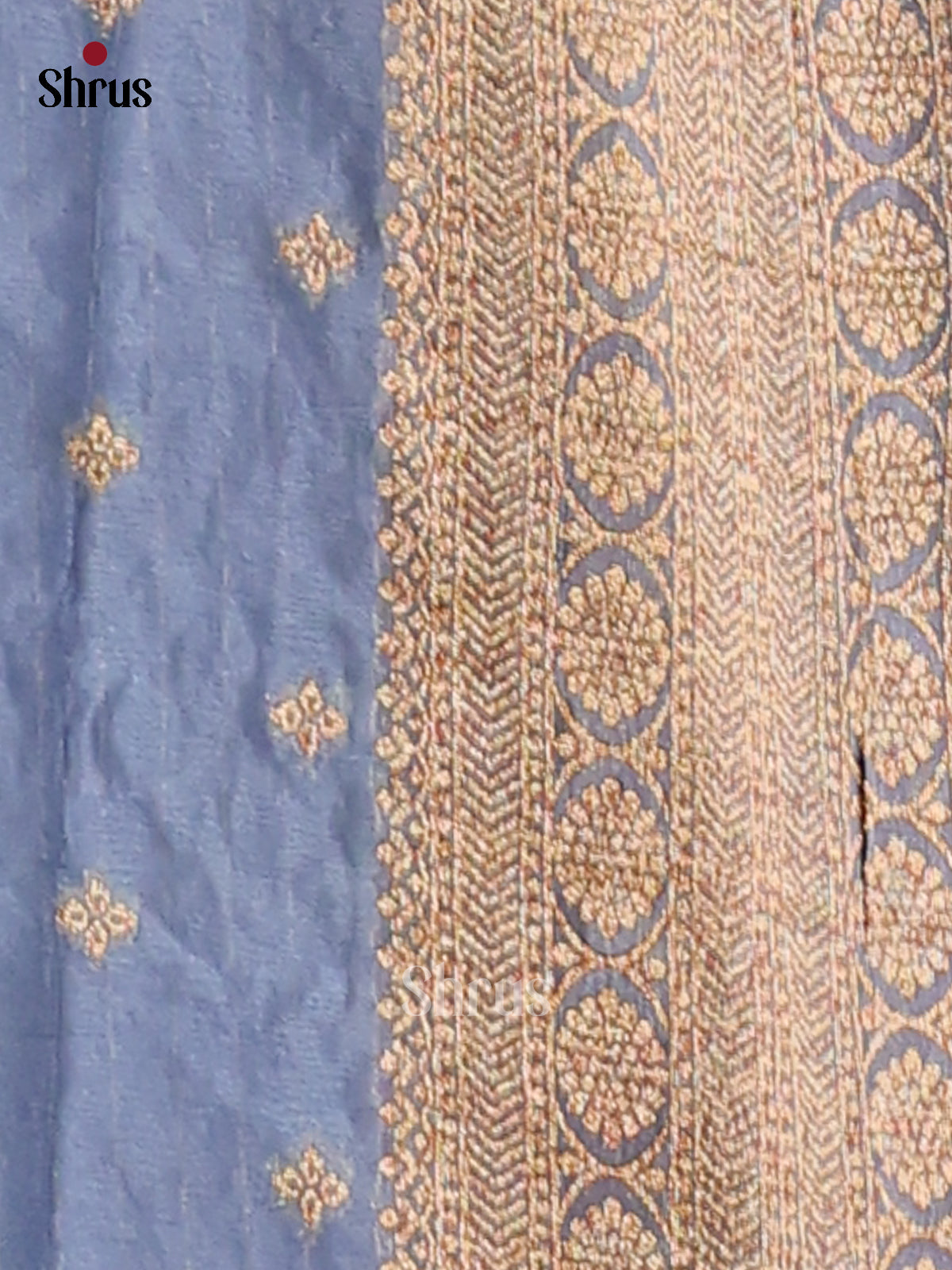 Grey - Semi Georgette Saree - Shop on Shrus.com