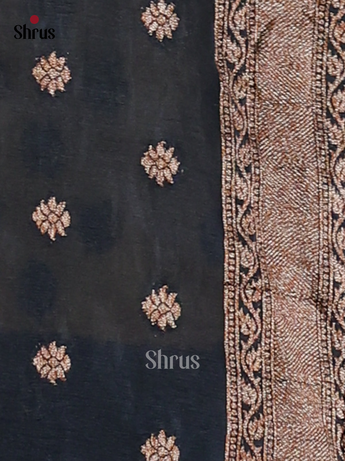 Cream & Black- Semi Georgette Saree