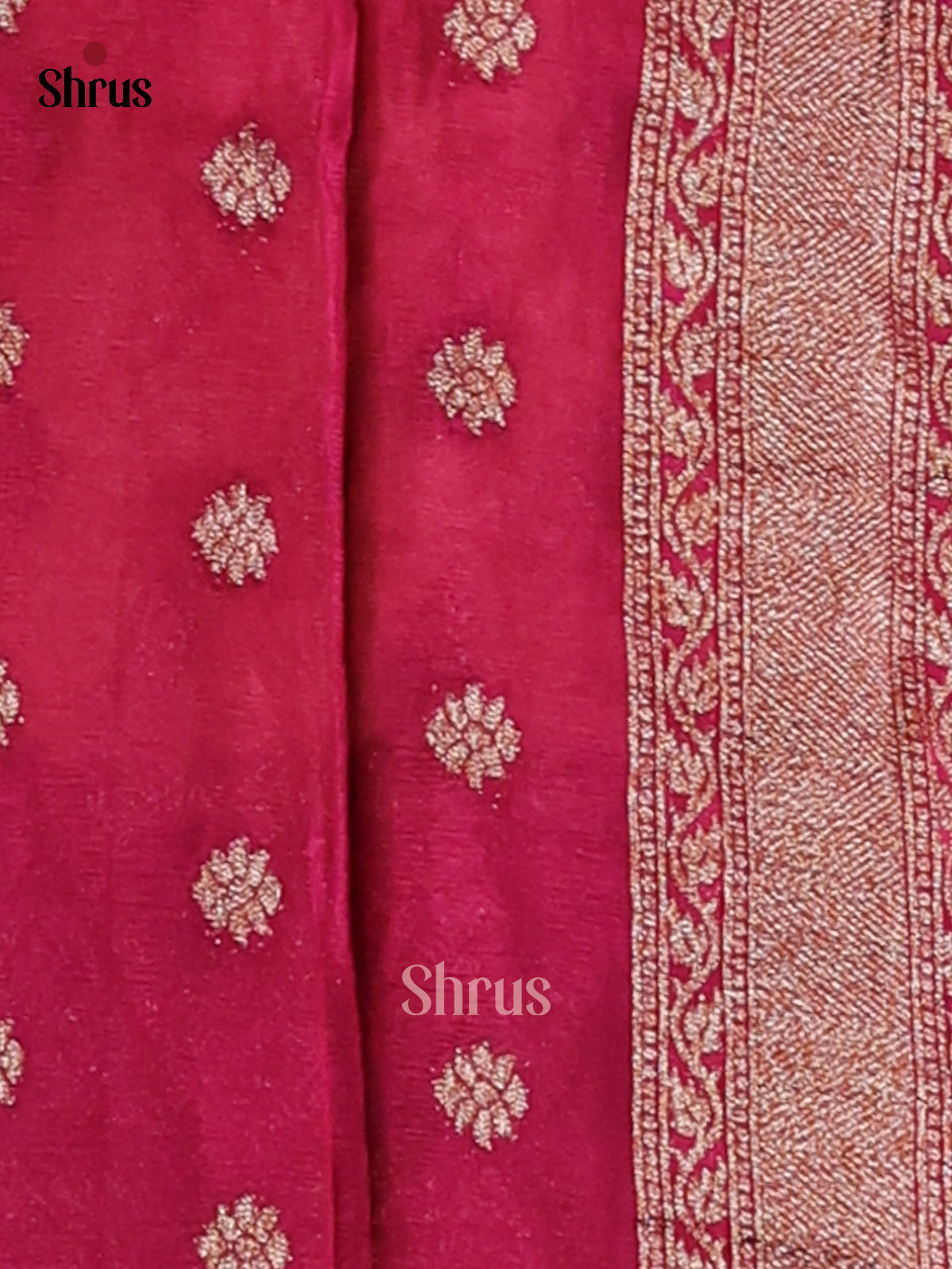 Cream & Wine - Semi Georgette Saree - Shop on Shrus.com