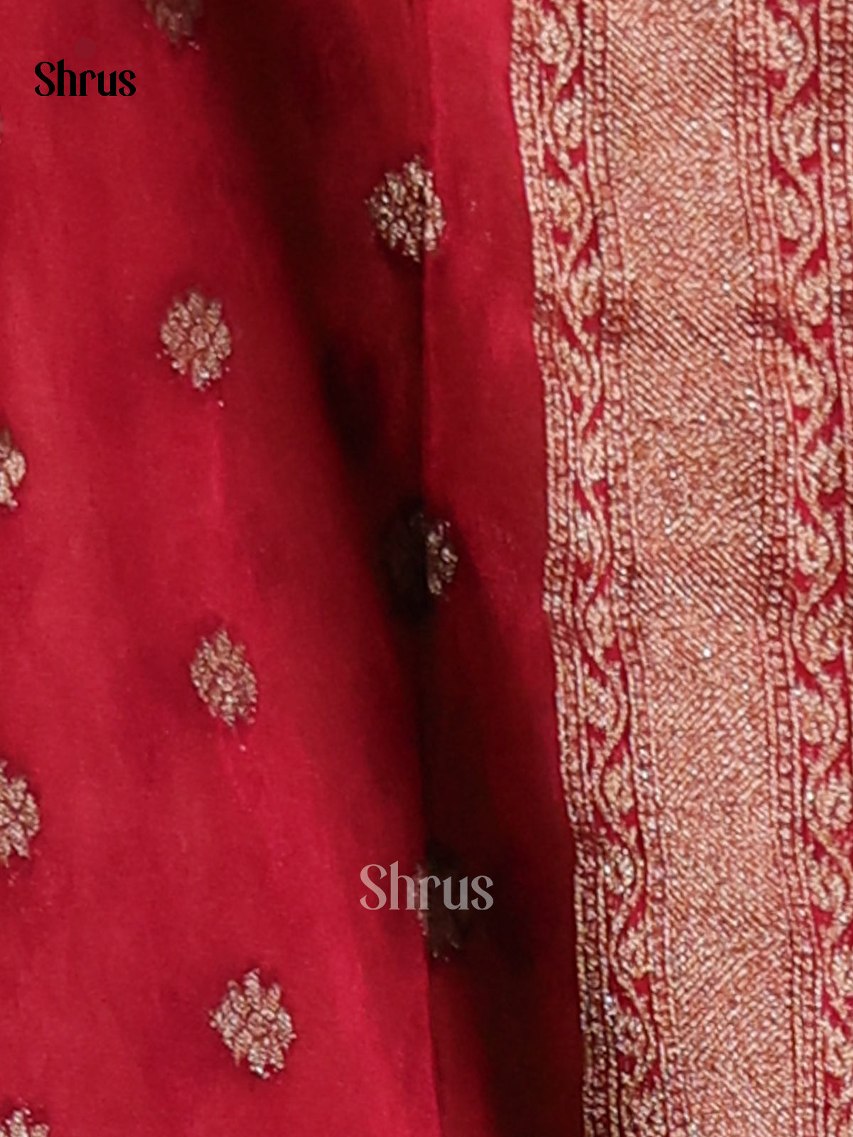 Cream & Maroon - Semi Georgette Saree