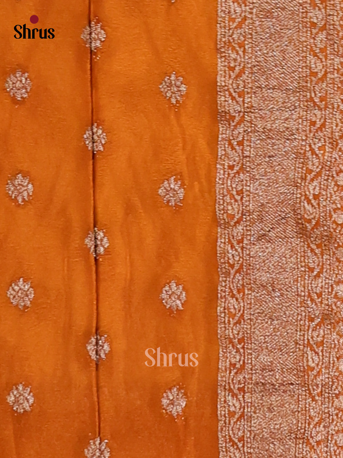 Cream & Brick - Semi Georgette Saree