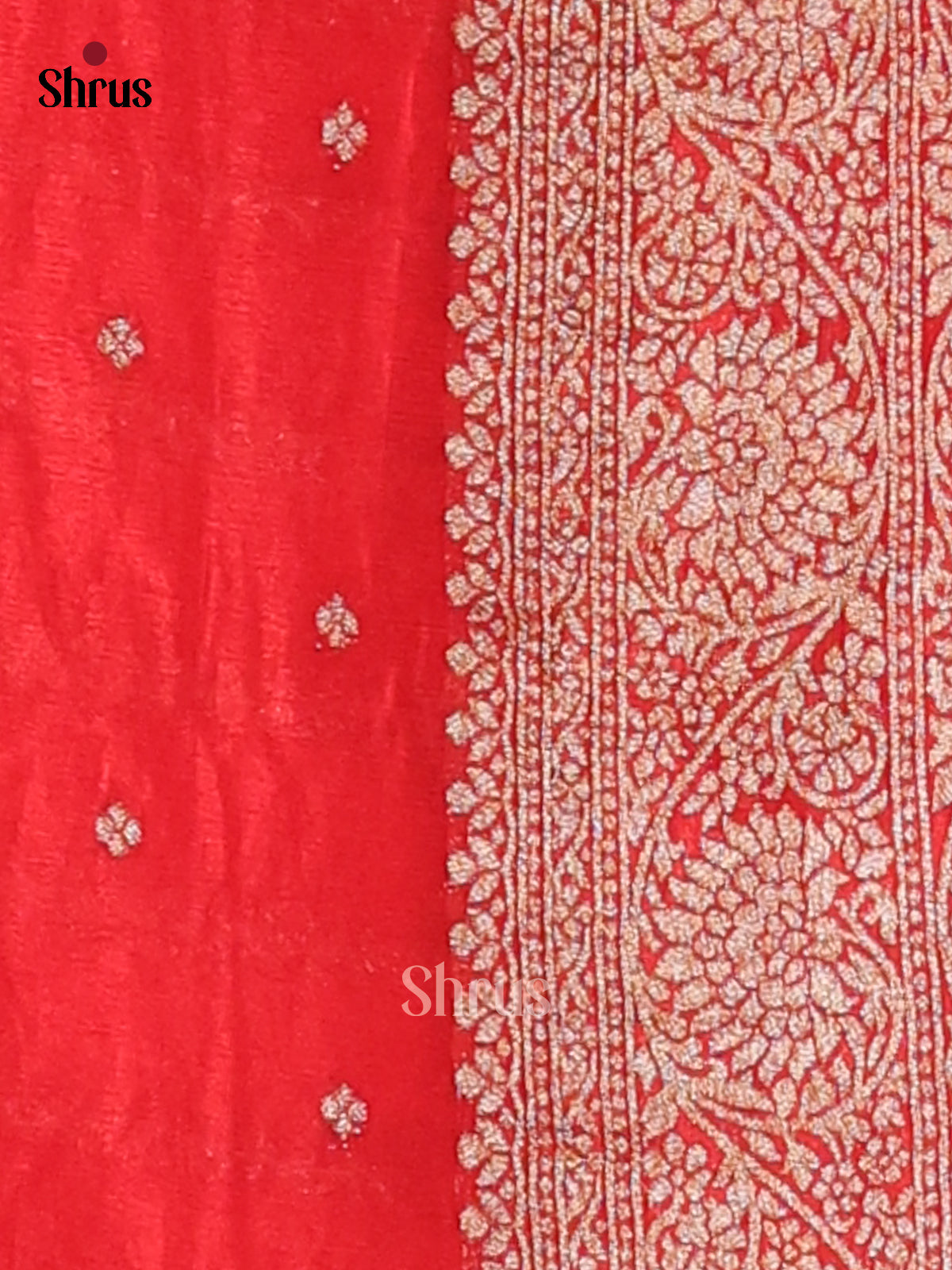 Red(Single Tone) - Semi Georgette Saree - Shop on Shrus.com